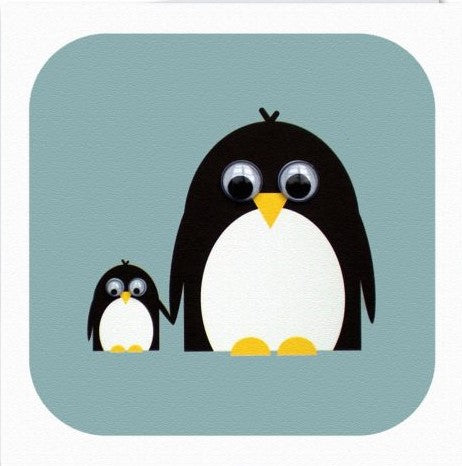 Greeting Card Googly Eyes Penguins