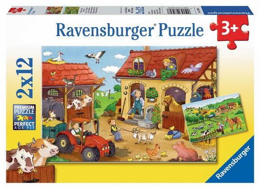 Ravensburger 2x12pc Jigsaw Puzzle Working On The Farm