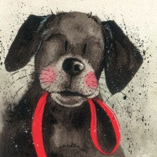 Alex Clark Greeting Card Dog Red Lead