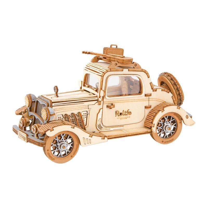 3D Laser Cut Wooden Vintage Car Construction Kit