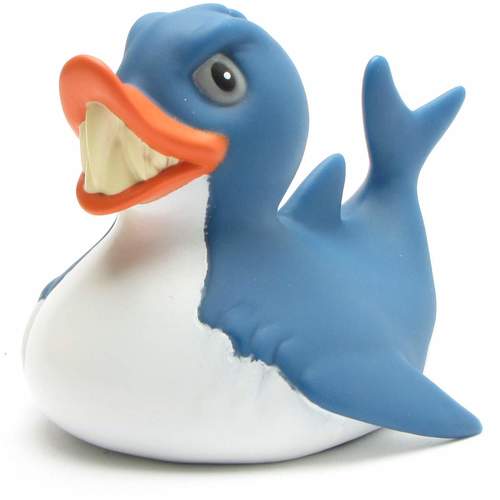 Wild Republic Rubber Duck Shark Blue Bath Toy
