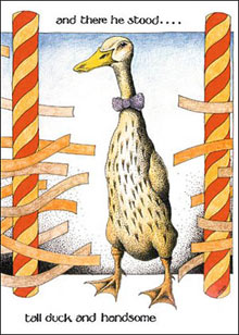 Simon Drew Greeting Card Tall Duck and Handsome