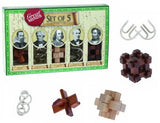 Great Minds Set of 5 Metal & Wood Puzzles Brainteaser Game