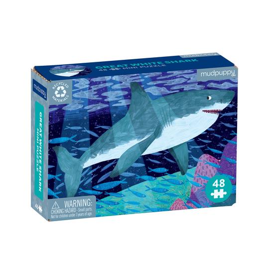 Mudpuppy 48pc Mini Jigsaw Puzzle Great White Shark