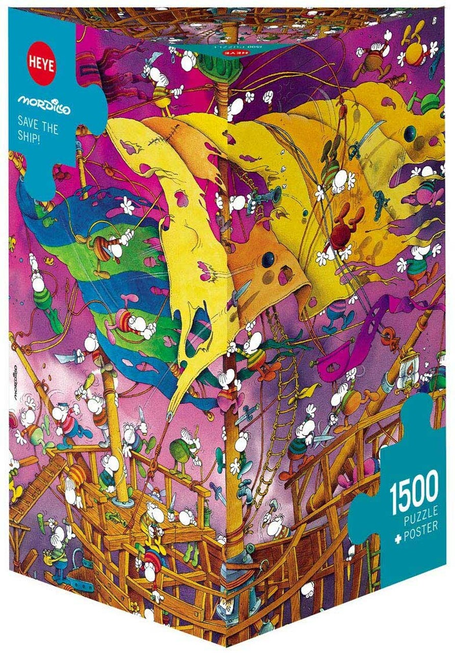 Heye Triangular 1500pc Jigsaw Puzzle Mordillo Save The Ship!