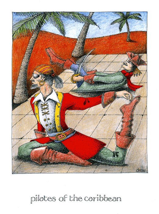 Simon Drew Greeting Card Pilates