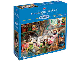 Gibsons 1000pc Jigsaw Puzzle Snoozing In The Shed