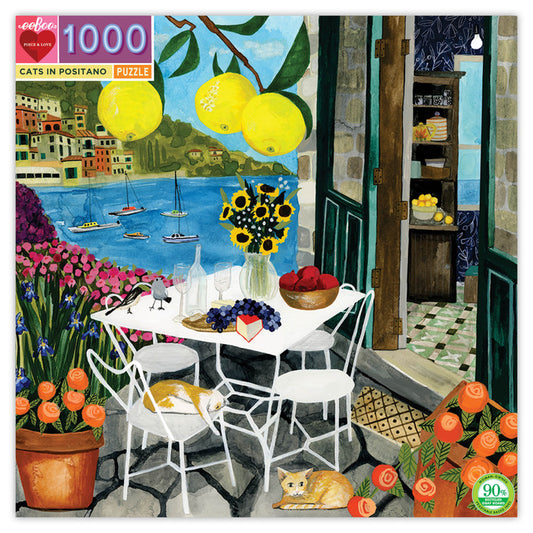 eeBoo 1000pc Jigsaw Puzzle Cats in Positano