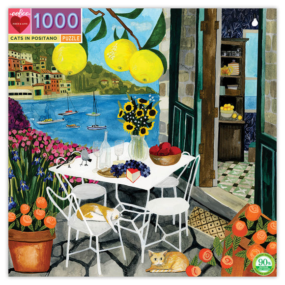 eeBoo 1000pc Jigsaw Puzzle Cats in Positano