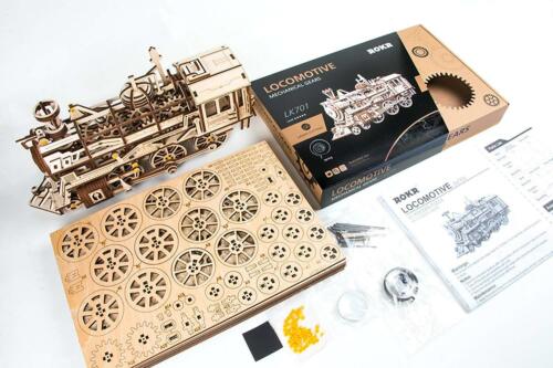 3D Mechanical Gears Locomotive Train Wooden Construction Kit