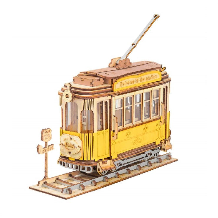 3D Laser Cut Wooden Tram Car Construction Kit