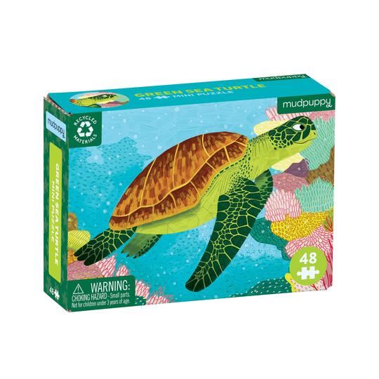 Mudpuppy 48pc Mini Jigsaw Puzzle Green Sea Turtle