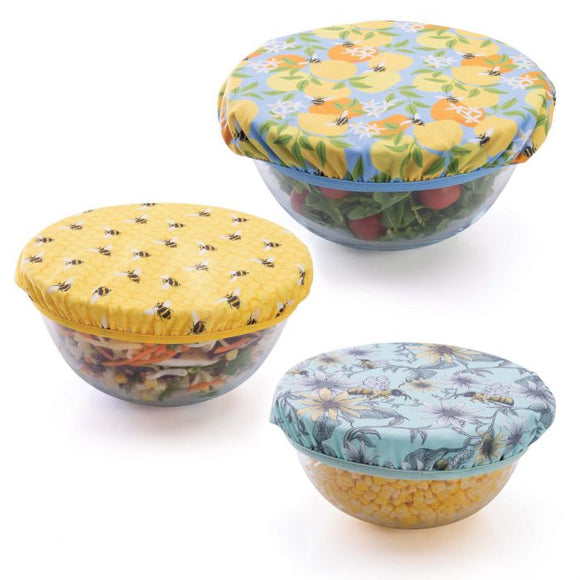 For The Earth Breathable Cotton Bowl Covers Set of 3 Bee