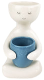 Planter Pot Person Holding Pot Dusty Blue Medium 20cm High