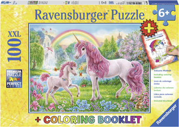 Ravensburger 100pc Jigsaw Puzzle Magical Unicorns & Colouring Book