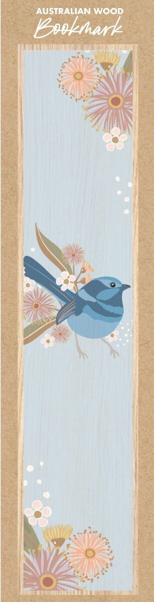 Christie Williams Fairy Wren Wooden Bookmark