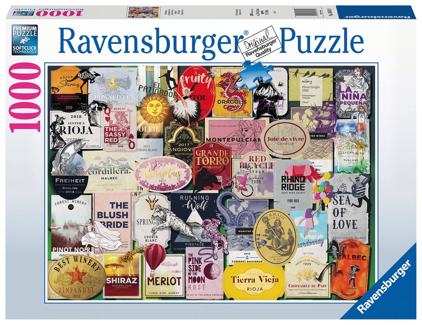 Ravensburger 1000pc Jigsaw Puzzle Wine Labels