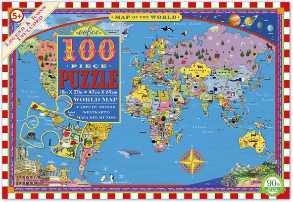 eeBoo 100pc Jigsaw Puzzle World Map
